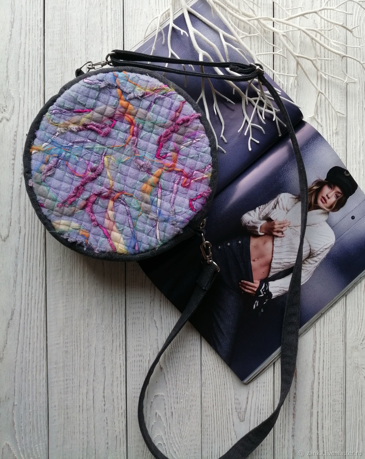 Round bag ' Lavender morning', Crossbody bag, Baranovichi,  Фото №1