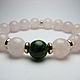 Rose quartz and chromdiopside bracelet ' in the Apple orchard', Bead bracelet, Moscow,  Фото №1