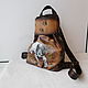 Backpack leather women with painting and engraving to order. Backpacks. Innela- авторские кожаные сумки на заказ.. My Livemaster. Фото №5