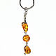Keychain made of natural Baltic amber ' Beads', Gifts for March 8, Moscow,  Фото №1