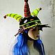 Order The jester's hat 'Harlequin Neon'. Felt Hats Shop. Livemaster. . Carnival Hats Фото №3
