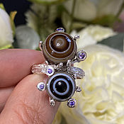 Украшения handmade. Livemaster - original item Exclusive ring with natural eye agate SHIVA`S EYE. Handmade.