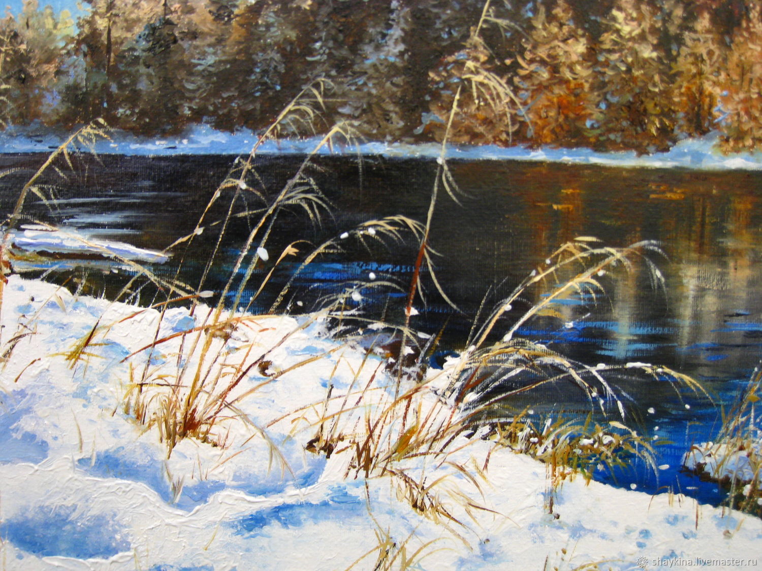 Картина Захарова зимняя речка