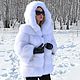 Fur coat white Fox hooded, Fur Coats, Omsk,  Фото №1