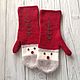 Mittens knitted Santa Claus, Mittens, Tyumen,  Фото №1