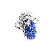 Ring "Paraiba Tourmaline" gold plated silver with tourmaline blue