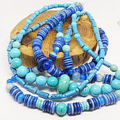 Работы для детей, handmade. Livemaster - original item Multi-row Beads Not Turquoise Not Africa 42-64 cm. Handmade.