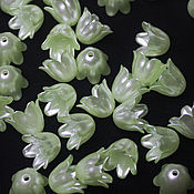 Материалы для творчества handmade. Livemaster - original item Beads Flowers 10mm Green Pearl 1 piece Acrylic. Handmade.