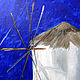 Санторини Картина маслом 30 х 40 см Греция пейзаж синий. Картины. Викторианка. Ярмарка Мастеров.  Фото №4