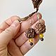 Earrings with natural stones agate, hematite and Rudraksha nut, Earrings, St. Petersburg,  Фото №1