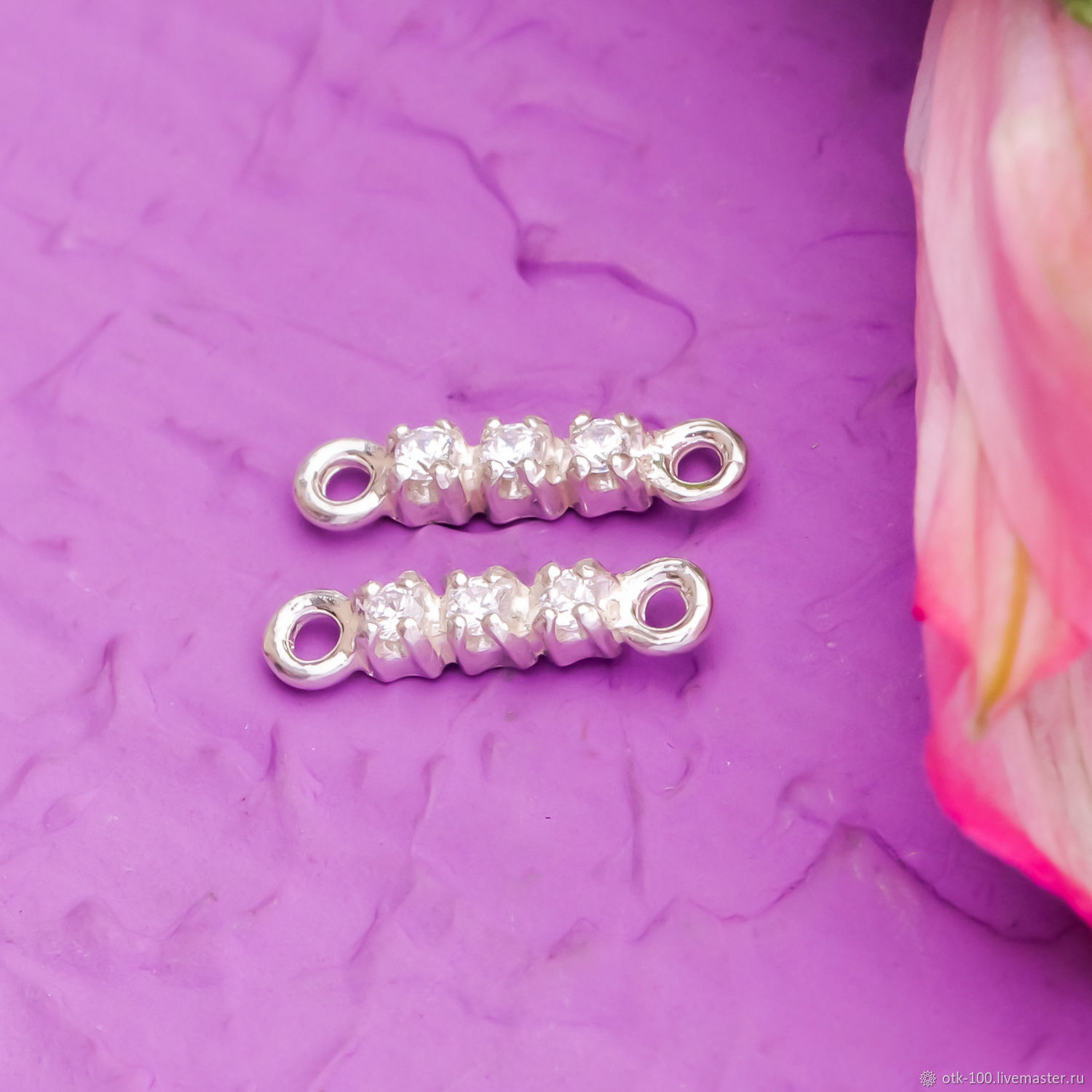 Коннектор с фианитами серебро 925 пробы 05-58 в интернет-магазине ...
