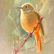 Картины и панно handmade. Livemaster - original item Bird spring. Pastel. 21*30 cm. Handmade.