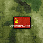 Нашивка "И. В. СТАЛИН" в ПРОФИЛЬ (красный круг)