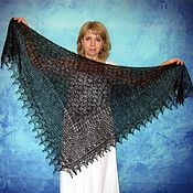 Аксессуары handmade. Livemaster - original item Black shawl,Hand knit shawl,Lace Russian shawl,Woolen wrap №85. Handmade.