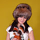 Hat - 'ball' of silver Fox fur with leather decor. Caps. margotti (margotti). Online shopping on My Livemaster.  Фото №2