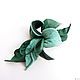 Flower brooch made of Mint leather mint emerald with loops. Brooches. De-Si-Re. My Livemaster. Фото №5