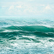 Картины и панно handmade. Livemaster - original item Photo painting Sea landscape for interior, Sea wave turquoise. Handmade.
