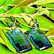 Серьги Swarovski Geometry Bermuda Blue. Серьги классические. TLN North. Ярмарка Мастеров.  Фото №9