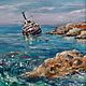 Картина "Морской пейзаж ",картон 20×20. Картины. Art For You. Ярмарка Мастеров.  Фото №4