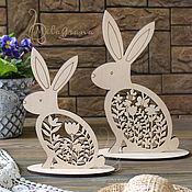 Материалы для творчества handmade. Livemaster - original item Openwork hares on a stand Easter bunnies Easter decor. Handmade.