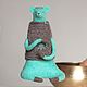 'Om' Bear Yogi felt toy. Wool sculpture (turquoise). Toys. Cloudy jam. Needle felted toys (cloudy-jam). My Livemaster. Фото №6