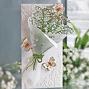 Открытки handmade. Livemaster - original item gift envelopes: Lily of the valley bouquet!. Handmade.