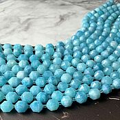 Материалы для творчества handmade. Livemaster - original item Copy of Aquamarine 6mm Thread, Beads Ball with Cut. Handmade.