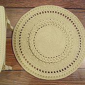 Для дома и интерьера handmade. Livemaster - original item Carpets for the home: a round rug made of Provence cord in openwork. Handmade.
