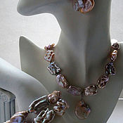 Necklace natural Golden yellow pearls