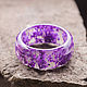 Epoxy resin ring with Lilac flowers', Rings, Kostroma,  Фото №1