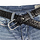 Python leather belt Black, width 3,9 cm. Straps. Two Starlings. Online shopping on My Livemaster.  Фото №2
