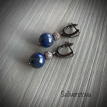 Украшения ручной работы. Ярмарка Мастеров - ручная работа Серьги из лазурита. Handmade.