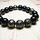 Order Bracelet with pyrite and obsidian ' Base'. Beautiful gifts for the good people (Alura-lights). Livemaster. . Bead bracelet Фото №3