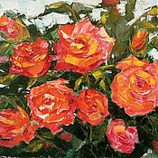 Картины и панно handmade. Livemaster - original item The picture Bush garden roses. Handmade.