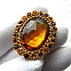 Set Autumn paint, Alice Caviness, USA, brooch, clips, amber color. Vintage jewelry sets. Rarities. My Livemaster. Фото №4