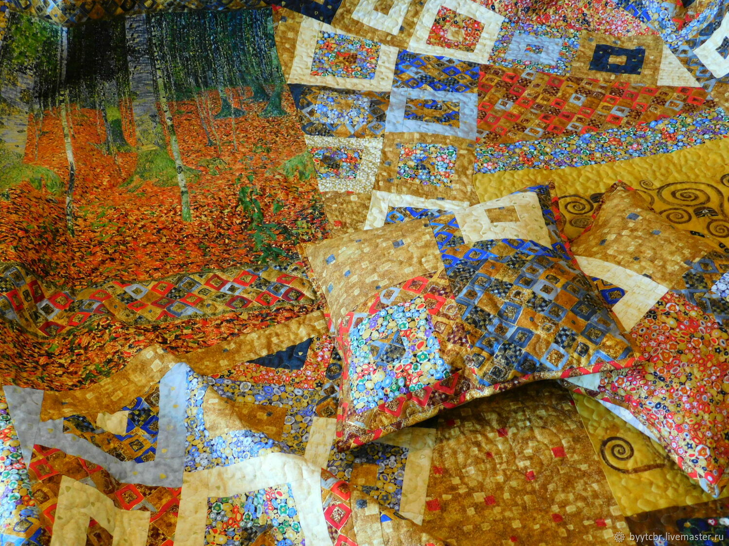 Patchwork Quilt by GUSTAV KLIMT купить на Ярмарке Мастеров Blanket, Moscow