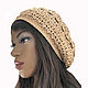 Women's openwork beret Camilla. Berets. avokado. Online shopping on My Livemaster.  Фото №2