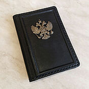 Сумки и аксессуары handmade. Livemaster - original item Обложка на паспорт "Ваше благородие" из натуральной коричневой кожи. Handmade.