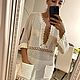 tunic: White knitted tunic with pockets. Loose cut. Oversized, Tunics, Kazan,  Фото №1