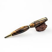 Канцелярские товары handmade. Livemaster - original item Wooden ballpoint pen made of solid zebrano. Handmade.