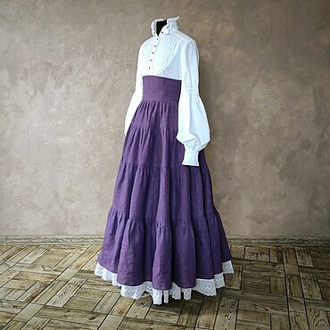 Одежда ручной работы. Ярмарка Мастеров - ручная работа Ярусная льняная maxi. Handmade.