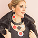 Jewelry set leather Colo. Necklace and earrings. Jewelry Sets. okuznecova. My Livemaster. Фото №4