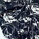  Viscose Twill Flowers on Black, Fabric, Moscow,  Фото №1