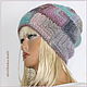 Шапка "AZTECA" 78,  41-1 (вяз шапка, шапка женская). Шапки. Ирина(shvilinka.knit). Ярмарка Мастеров.  Фото №5