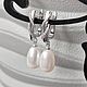 Women's pearl earrings white, Earrings, Voronezh,  Фото №1