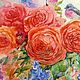 Розы акварелью Картина с птицами Розы картина Roses. Картины. WATERCOLOR DREAMS|АКВАРЕЛЬНЫЕ ГРЁЗЫ. Ярмарка Мастеров.  Фото №4