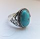 Ring 'Shelbia' - turquoise, silver 925. Rings. masterskai. My Livemaster. Фото №4
