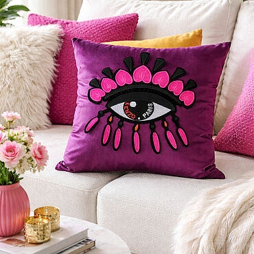 Для дома и интерьера ручной работы. Ярмарка Мастеров - ручная работа Подушка бархатная "Кензо". Handmade.