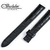 Украшения handmade. Livemaster - original item Black 16mm Crocodile Leather Watch Strap. Handmade.