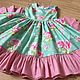 American cotton dress'Pink bouquet', Childrens Dress, Ivanovo,  Фото №1